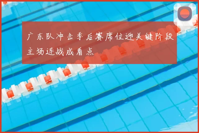 广东队冲击季后赛席位迎关键阶段主场连战成看点